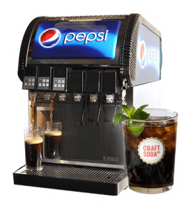 A Pepsi Machine and a drink