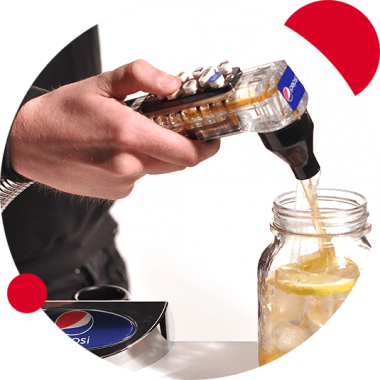 A close up of a drink being poured